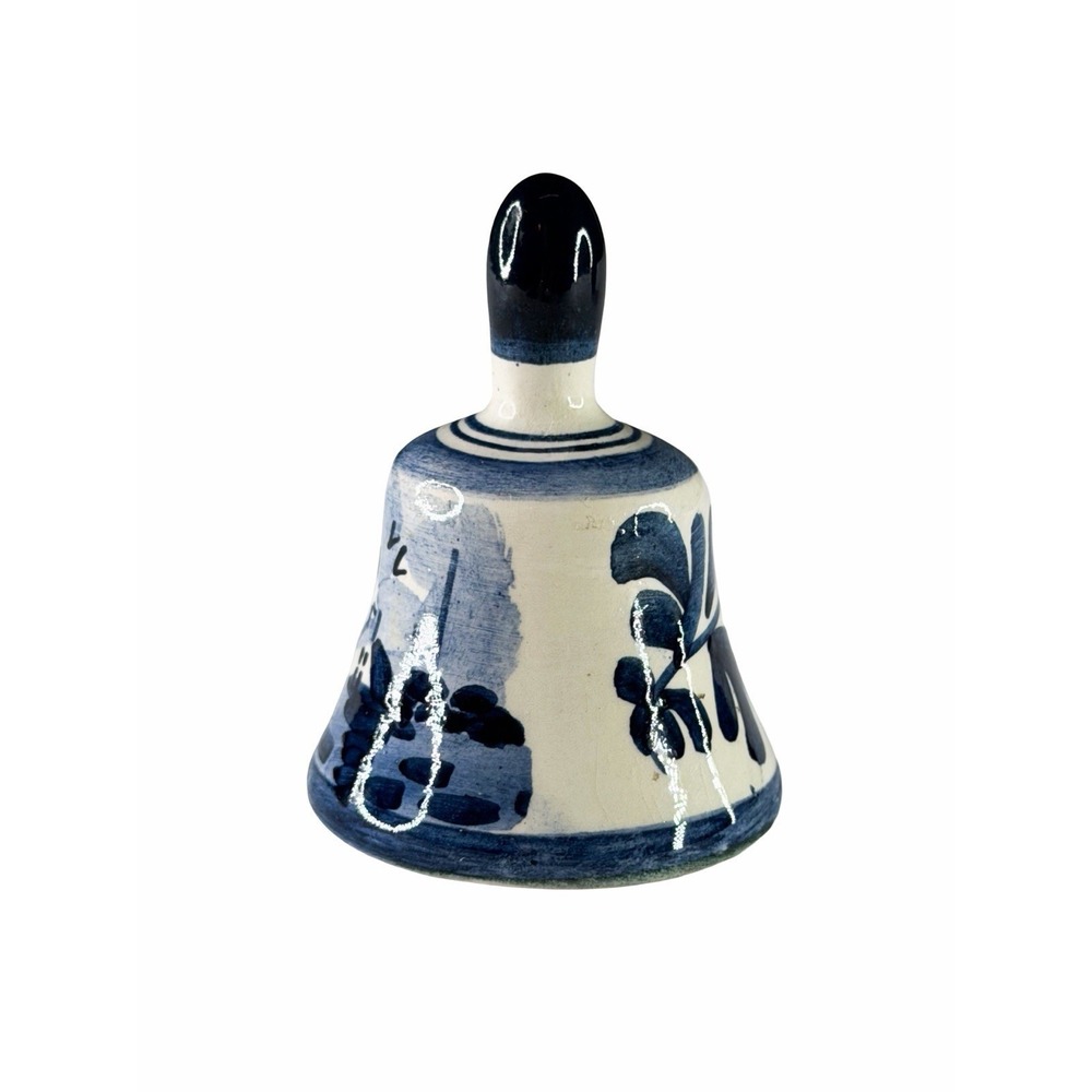 Delft Holland Blue White Ceramic Souvenir Bell Hand Painted Windmill Pottery EUC - Picture 3 of 7